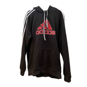 Adidas Black Pullover Hoodie Size L Chest 46" Length 28" Unisex